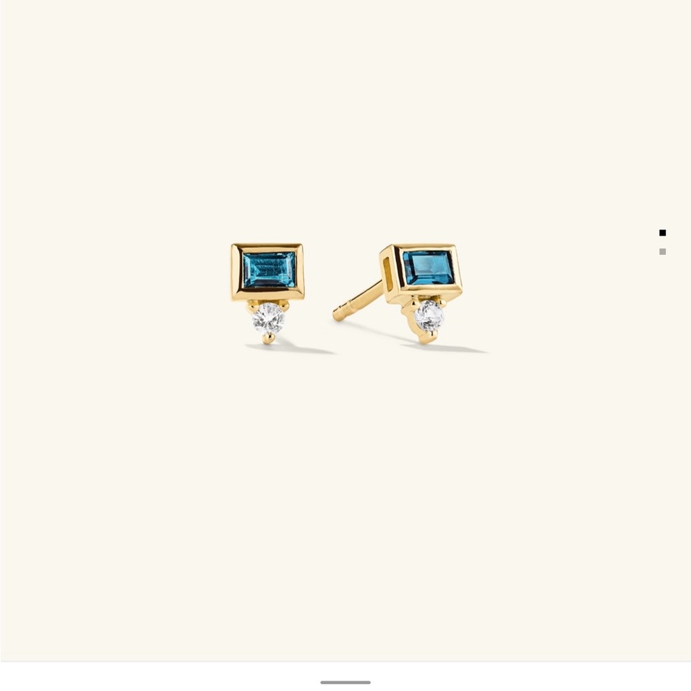 Mejuri 14k Gold Earrings with Blue Accents